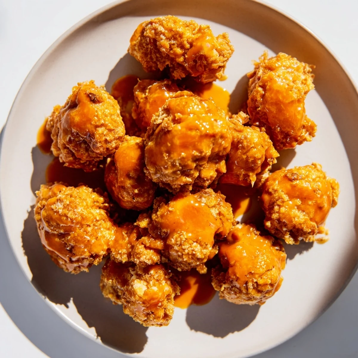 A close-up view of perfectly cooked Air-Fryer Buffalo Cauliflower Bites, ideal party appetizer.