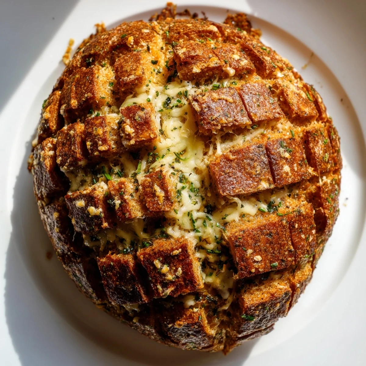 Golden, bubbly Cheesy Garlic Pull-Apart Bread: a warm, cheesy appetizer bursting with savory flavors.