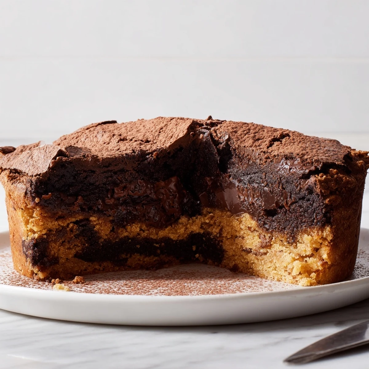 Smooth, dark chocolate brownie filling within a crisp tart shell, a beautiful Decadent Dark Chocolate Brownie Tart.