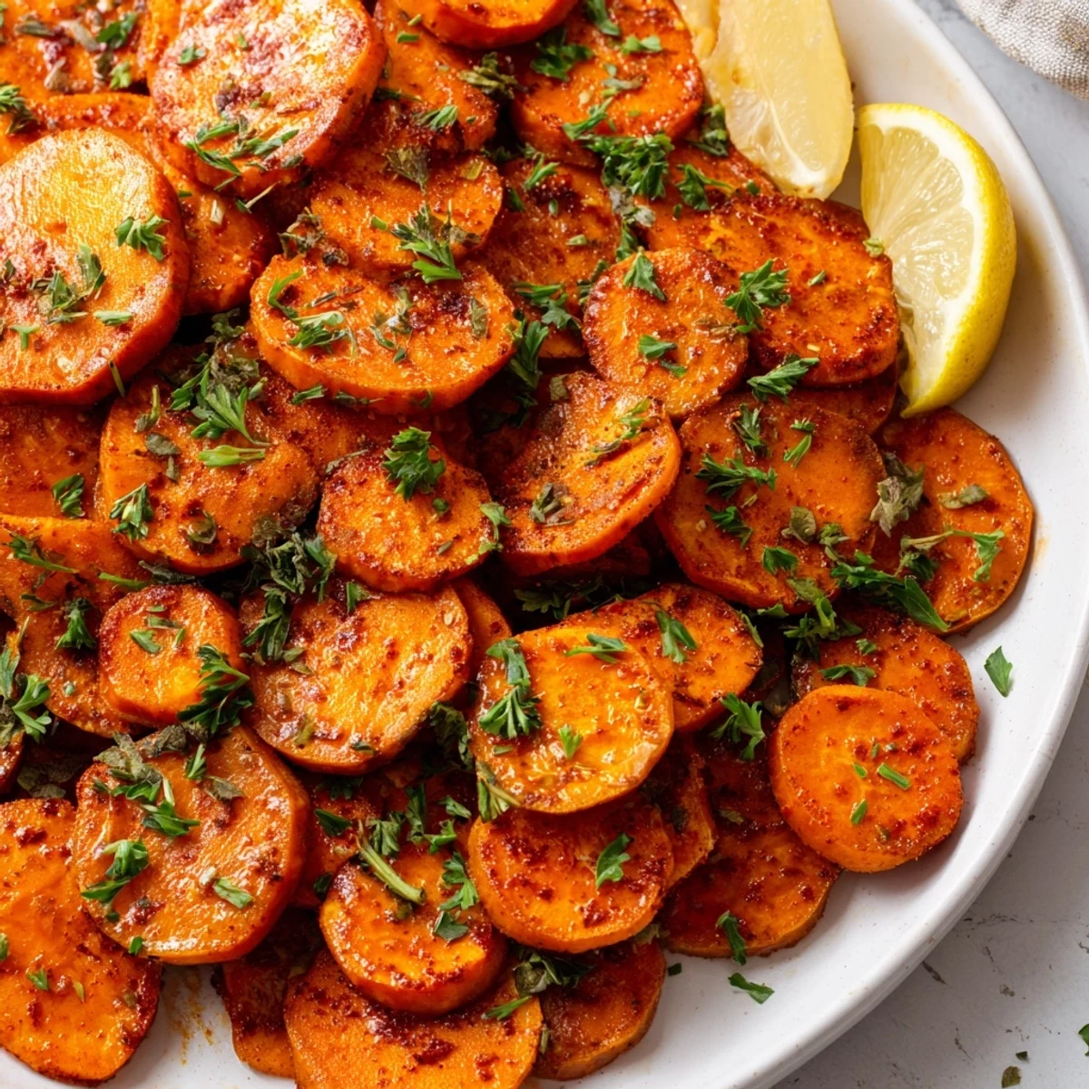 Savory Cajun Roasted Sweet Potatoes, fresh from the oven, offering a delightful blend of spices and textures.