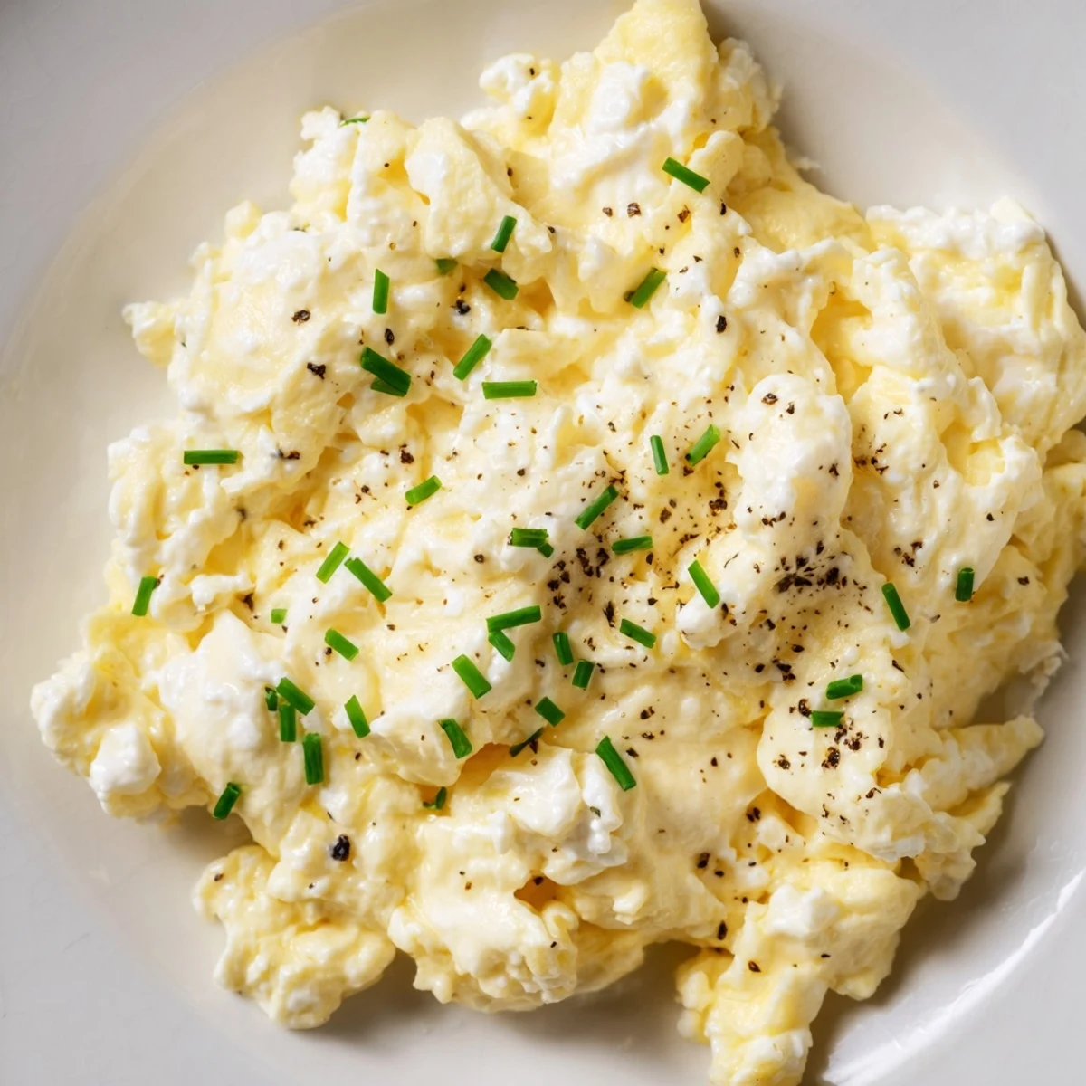 Visualize soft, creamy Cottage Cheese Scrambled Eggs, an easy-to-make, satisfying breakfast option.