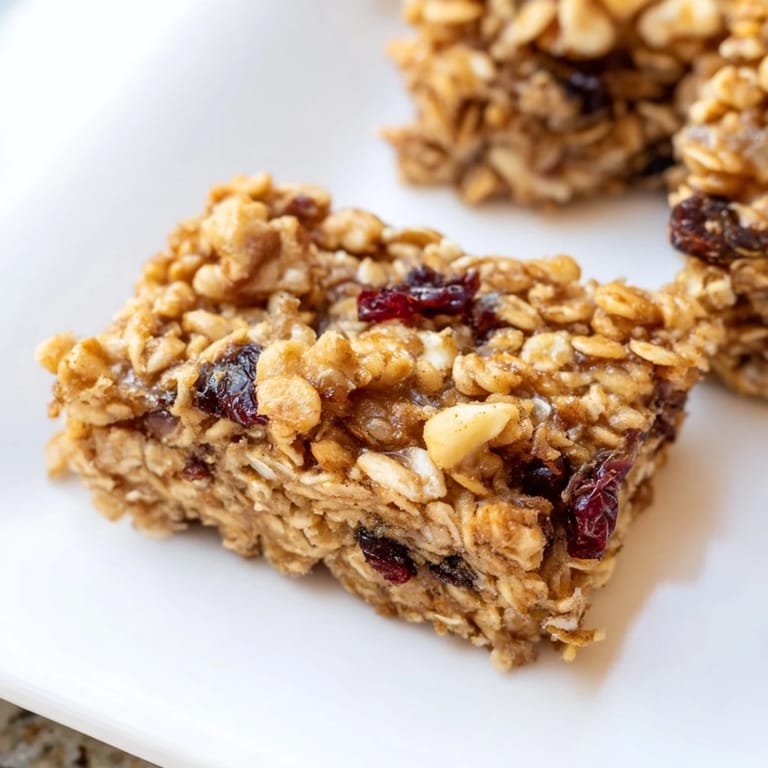 The finished, soft Maple Cinnamon Oatmeal Bars; imagine a delightful, easy-to-eat breakfast.