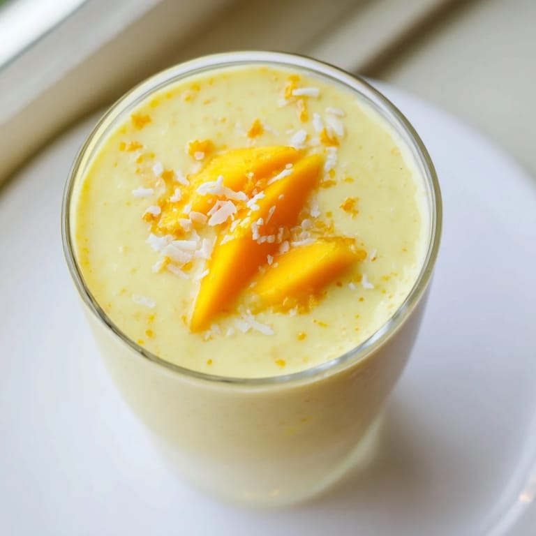 Enjoy a refreshing glass of Mango Turmeric Smoothie, a vegan and gluten-free recipe bursting with flavor.