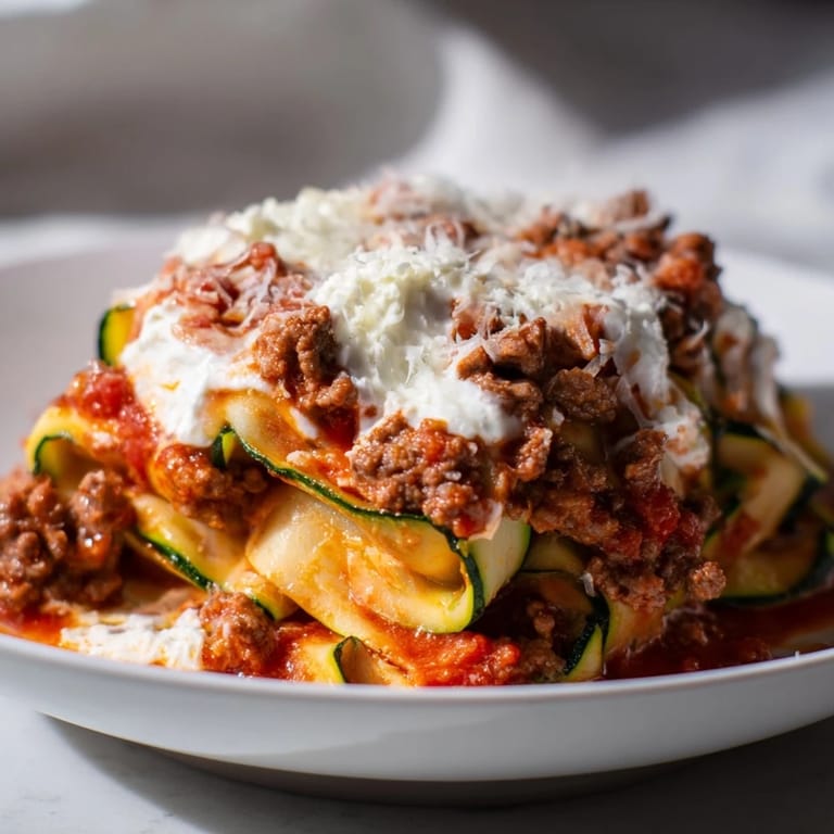 Imagine the cheesy, bubbling top of a delicious zucchini lasagna skillet, a flavorful Italian-American comfort food.