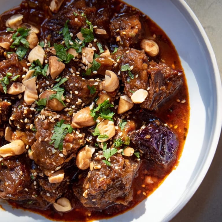 This delicious Moroccan Lamb Tagine features a hearty stew with sweet prunes and crunchy almonds.