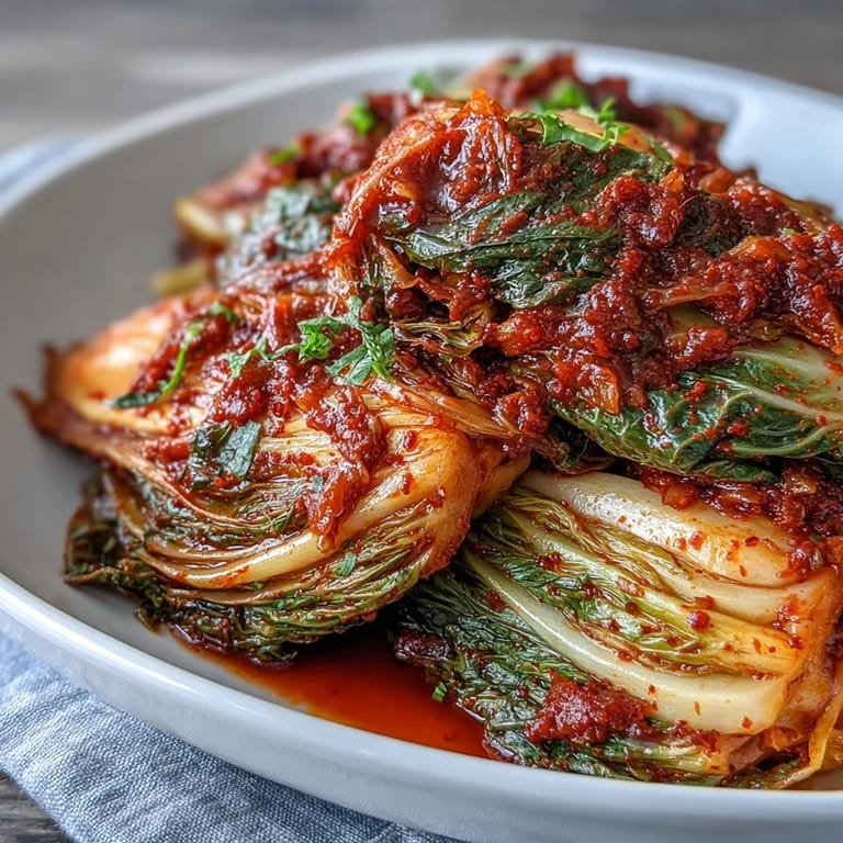 Spicy, tangy homemade kimchi, a delicious Korean fermented vegetable delight.