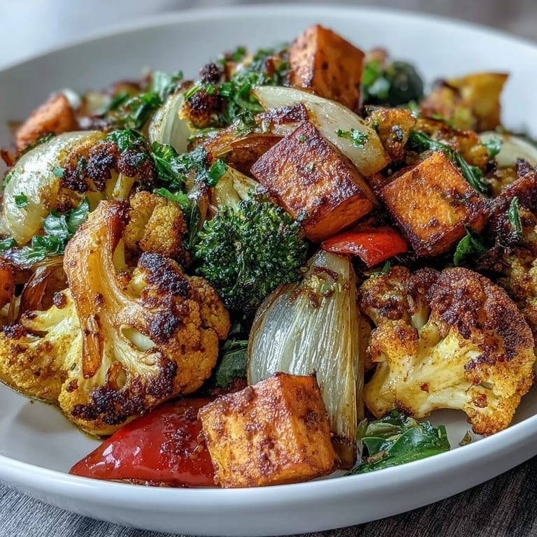 Colorful anti-inflammatory turmeric roasted vegetables dish, a healthy side.