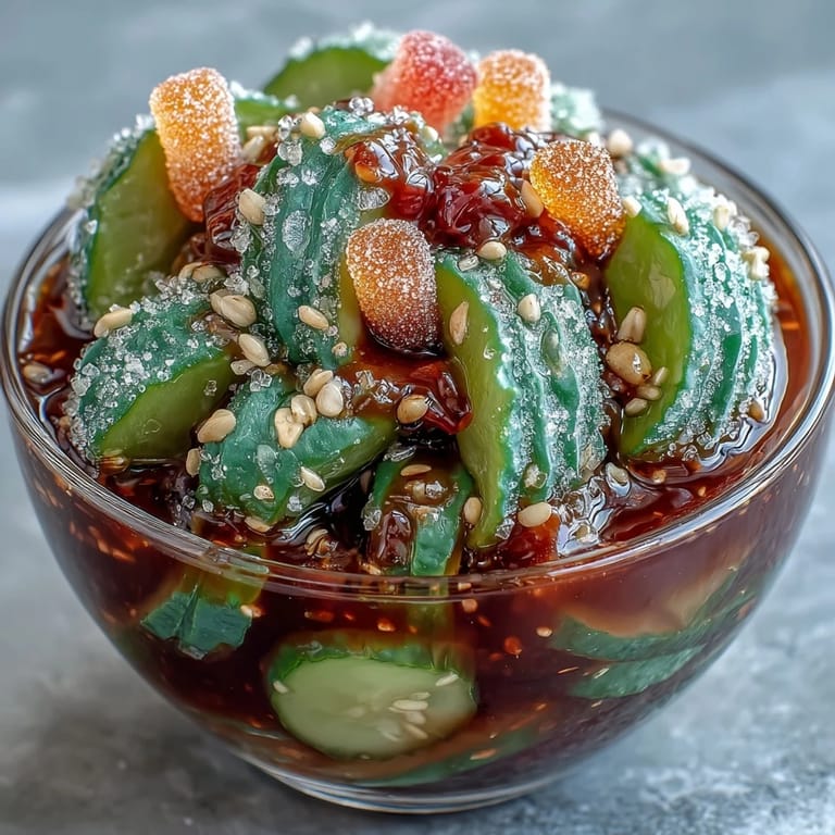 Close-up of the delicious Chamoy Pickle Kit, a colorful and zesty treat.