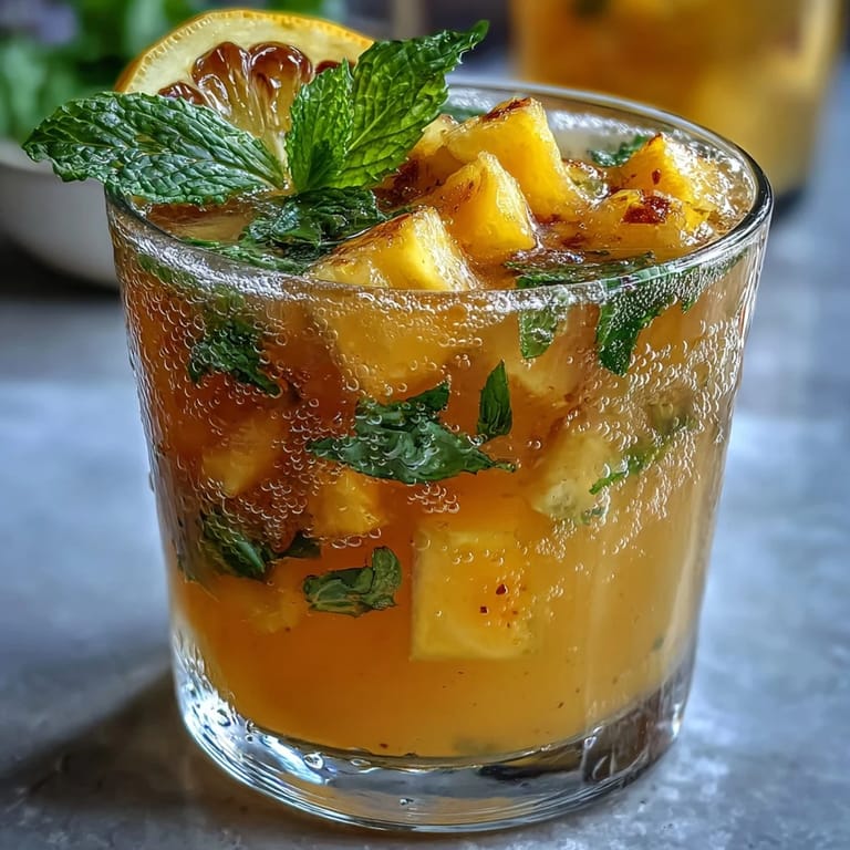 Sweet, refreshing Grad Party Punch featuring tropical fruits, ready to serve.