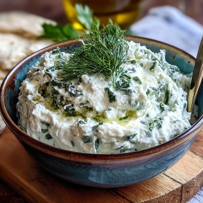 Refreshing Skyr Tzatziki Dip recipe with lemon, dill, and bright cucumber.