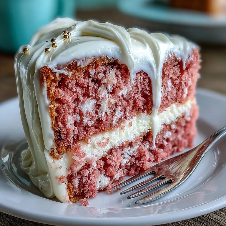 Glistening Rosé Velvet Cake, perfect for celebrations, featuring delicate pink hues.